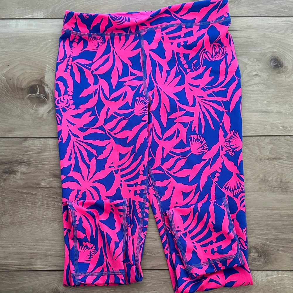 Lilly Pulitzer Vibrant Pink and Blue Leggings - Picture 3 of 3